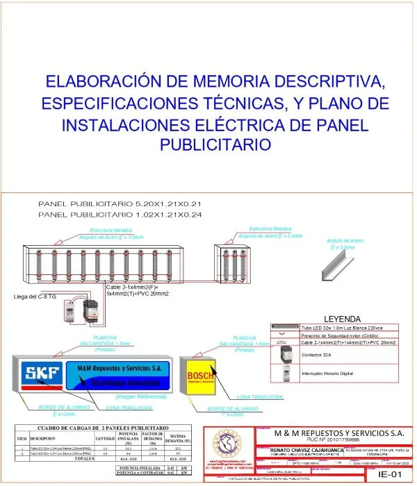 Memoria descriptiva de panel publicitario